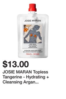 JOSIE MARAN Topless Tangerine - Hydrating + Cleansing Argan Refillable Body Wash Mini