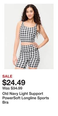 Old Navy Light Support PowerSoft Longline Sports Bra