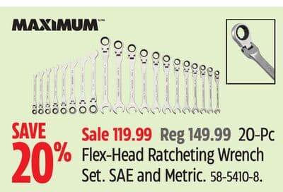 Flex-Head Ratcheting Wrench Set.