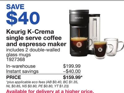 Keurig K-Crema single serve coffee and espresso maker
