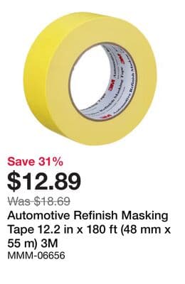 Automotive Refinish Masking Tape 12.2 in x 180 ft (48 mm x 55 m)