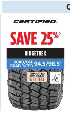 CERTIFIED RIDGETREK Tires