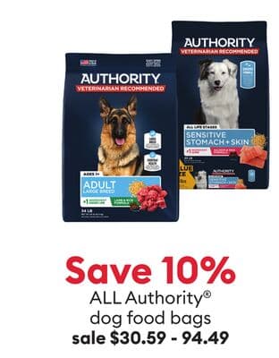 Save 10% ALL Authority® cat food bags