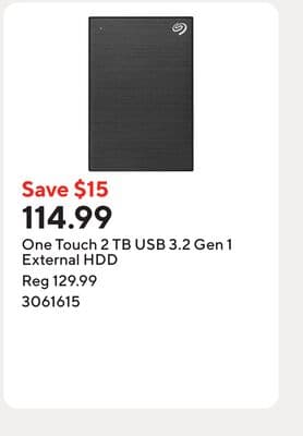 One Touch 2 TB USB 3.2 Gen 1 External HDD