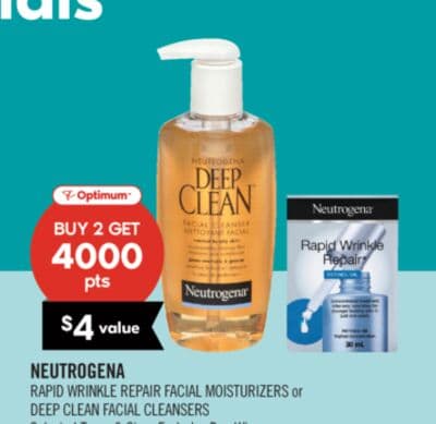 NEUTROGENA RAPID WRINKLE REPAIR FACIAL MOISTURIZERS or DEEP CLEAN FACIAL CLEANSERS