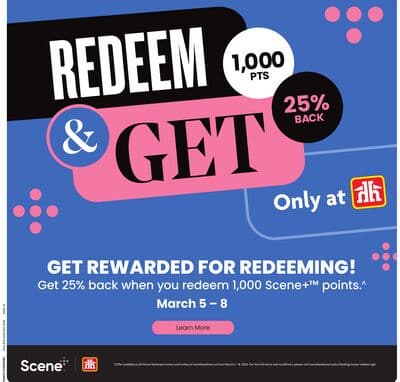 Redeem 1000 pts & get 25% back