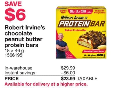 Robert Irvine's chocolate peanut butter protein bars