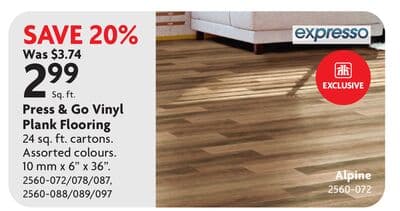 Press & Go Vinyl Plank Flooring