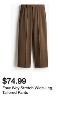 Four-Way Stretch Wide-Leg Tailored Pants