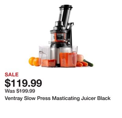 Ventray Slow Press Masticating Juicer Black