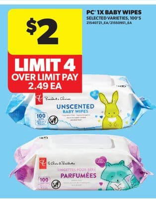 PC® 1X BABY WIPES, 100' S