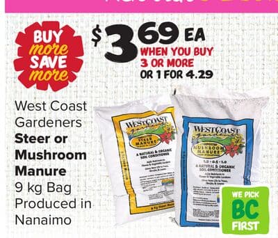 West Coast Gardeners Steer Or Mushroom Manure