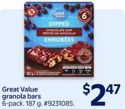 Great Value granola bars