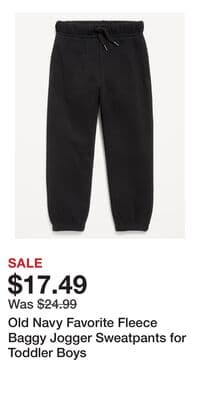 Old Navy Favorite Fleece Baggy Jogger Sweatpants for Toddler Boys