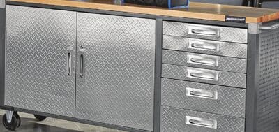 72˝ Extra-Wide Rolling Cabinet with Butcher-Block Top