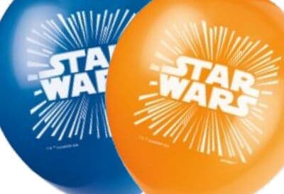 Disney Star Wars Round Latex Balloons, Black/Grey/Orange/Blue, 12-in, 8-pk, for Star Wars Birthday Party