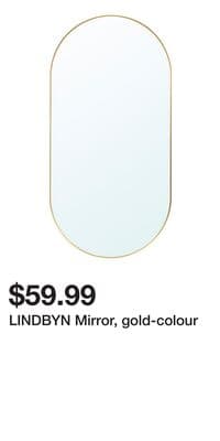 LINDBYN Mirror, gold-colour