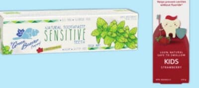 Green Beaver Kids or Sensitive Toothpaste