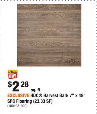 EXCLUSIVE HDC® Harvest Bark 7" x 48" SPC Flooring (23.33 SF)