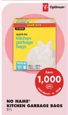 NO NAME® KITCHEN GARBAGE BAGS, 21 L