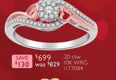 10K White & Rose Gold 0.20CTW Diamond Promise Ring