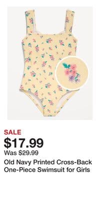 Old Navy Printed Cross-Back One-Piece Swimsuit for Girls