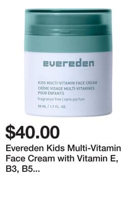 Evereden Kids Multi-Vitamin Face Cream with Vitamin E, B3, B5 (Niacinamide) & Squalane