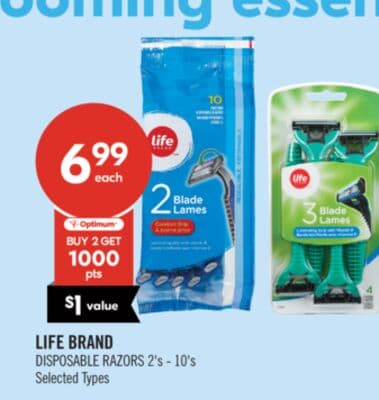 LIFE BRAND DISPOSABLE RAZORS