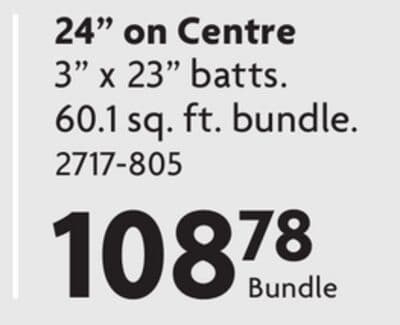 24" on Centre 3" x 23" batts