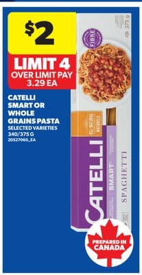 CATELLI SMART OR WHOLE GRAINS PASTA