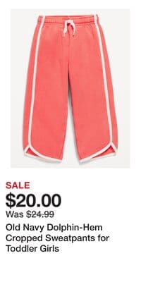 Old Navy Dolphin-Hem Cropped Sweatpants for Toddler Girls