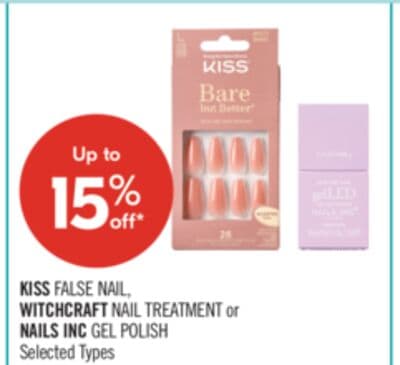 KISS FALSE NAIL, WITCHCRAFT NAIL TREATMENT or NAILS INC GEL POLISH