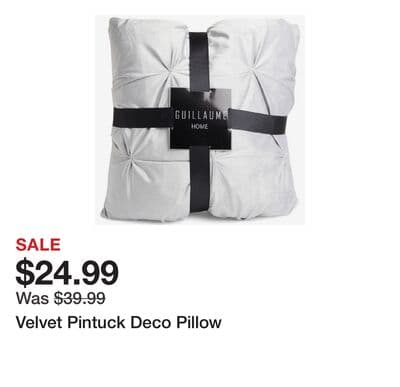 Velvet Pintuck Deco Pillow