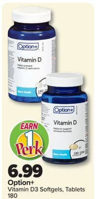 Option+ Vitamin D3 Softgels, Tablets