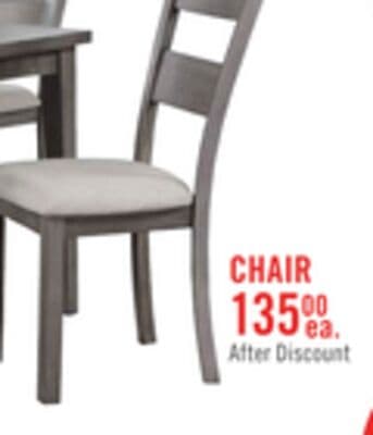 Krew Dining Chair with Polyester Fabric, Ladder-Back - Grey