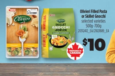 OLIVIERI FILLED PASTA OR SKILLET GNOCCHI, 500G - 700G