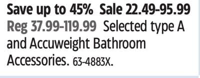 Accuweight Selected type A and Accuweight Bathroom Accessories