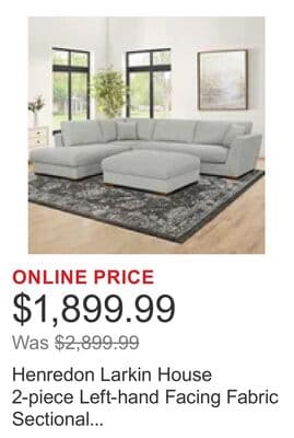 Henredon Larkin House 2-piece Left-hand Facing Fabric Sectional with Storage Ottoman