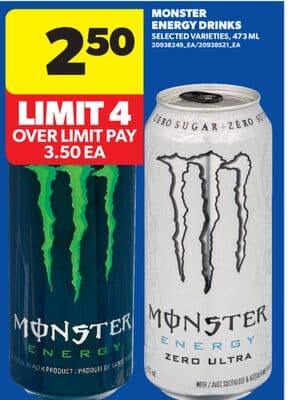 MONSTER ENERGY DRINKS, 473 ML