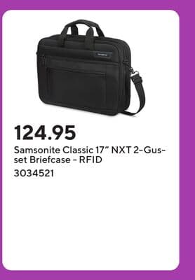 Samsonite Classic 17" NXT 2-Gusset Briefcase - RFID