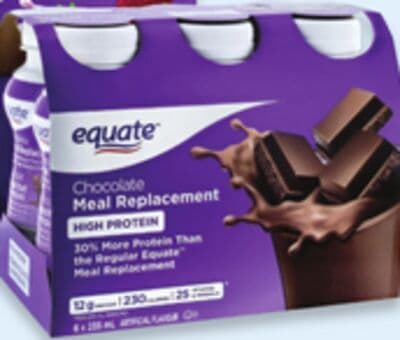 Equate high protein meal replacement shakes
