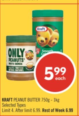KRAFT PEANUT BUTTER 750g - 1kg