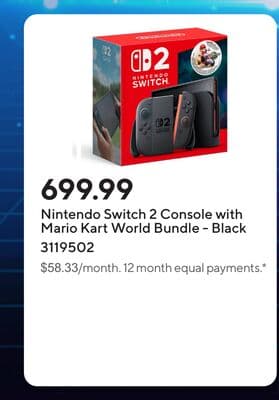 Nintendo Switch 2 Console with Mario Kart World Bundle - Black