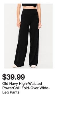 Old Navy High-Waisted PowerChill Fold-Over Wide-Leg Pants