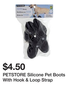 PETSTORE Silicone Pet Boots With Hook & Loop Strap