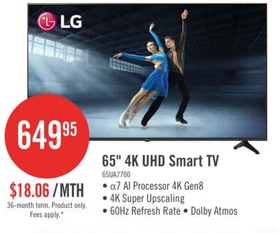 LG 65" UA77 4K UHD Smart webOS TV (65UA7700PUB.ACCQ) - 2025 Model