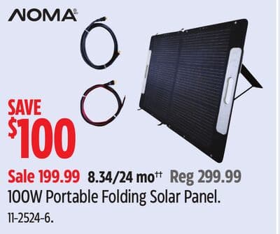 Noma 100W Portable Folding Solar Panel.