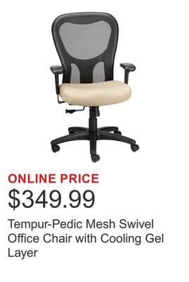 Tempur-Pedic Mesh Swivel Office Chair with Cooling Gel Layer