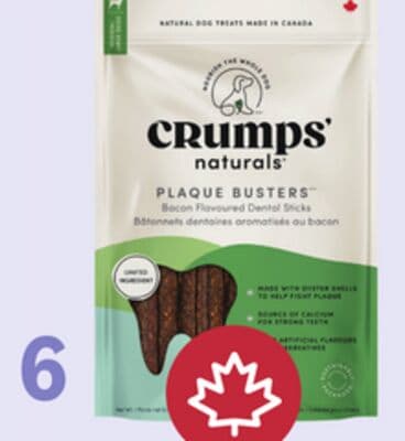 Crumps' Naturals Plaque Busters Bacon Flavoured Dental Sticks Dog Treats