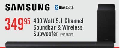 SAMSUNG B-Series 5.1 Channel Soundbar with Wireless Subwoofer (HW-B750F/ZC)